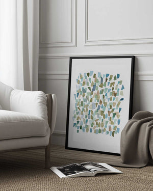 Tablou înramat „Green Mossy Seaglass” de Louise van Terheijden