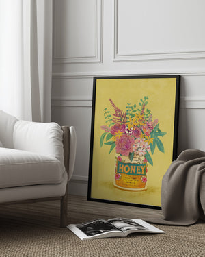 Tablou înramat „Flowers In a vintage Honey Can” de Raissa Oltmanns