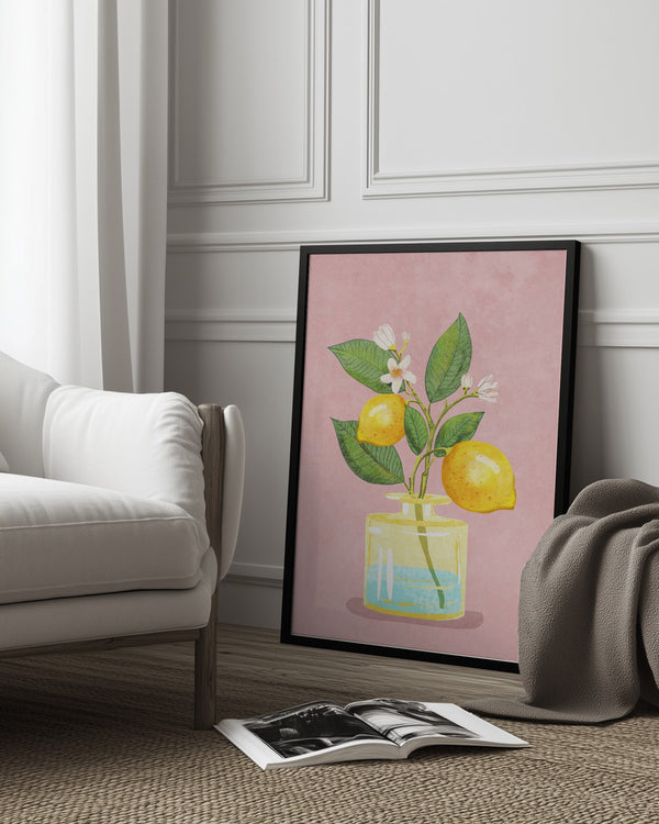 Tablou înramat „Lemon Bunch In Vase” de Raissa Oltmanns