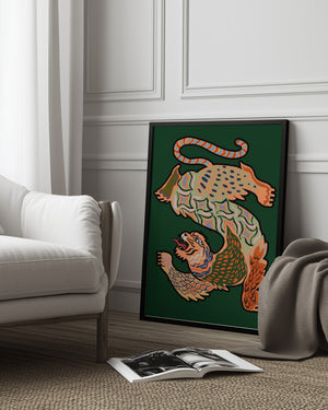 Tablou înramat „Asiantiger Green” de Arty Guava