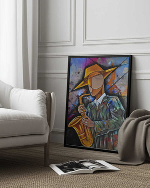 Tablou înramat „Jazz Sax Man” de Ricardo Maya