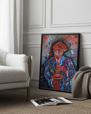 Tablou înramat „Sax Jazz Man” de Ricardo Maya