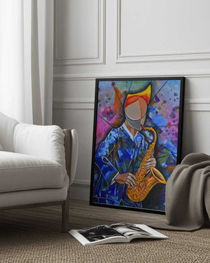 Tablou înramat „Jazz sax man” de Ricardo Maya
