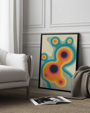 Tablou înramat „Flux 1” de Jazzberry Blue