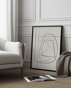 Tablou înramat „Beige Lines” de Oju Design