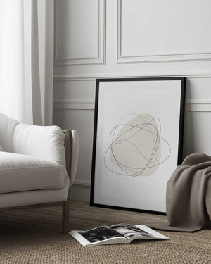Tablou înramat „Beige Circles” de Oju Design