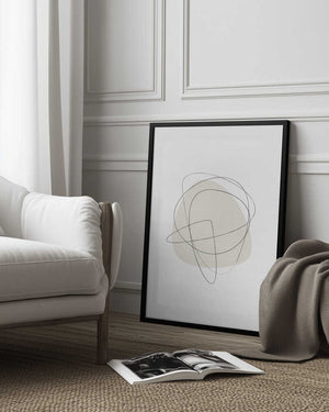 Tablou înramat „Beige Circles” de Oju Design
