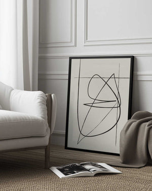 Tablou înramat „Beige Lines” de Oju Design