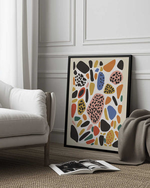Tablou înramat „Vibrant Pebble Mosaic” de Treechild