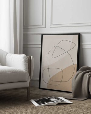 Tablou înramat „Graphic Shapes &amp; Lines Poster” de Elena Ristova