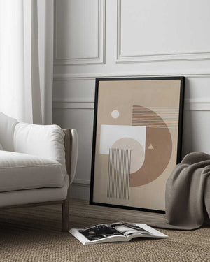 Tablou înramat „Neutral Semicircles Poster” de Elena Ristova