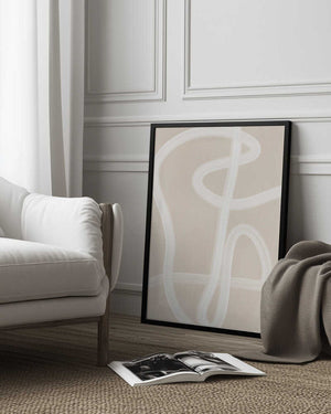 Tablou înramat „White Brush Stroke Poster” de Elena Ristova