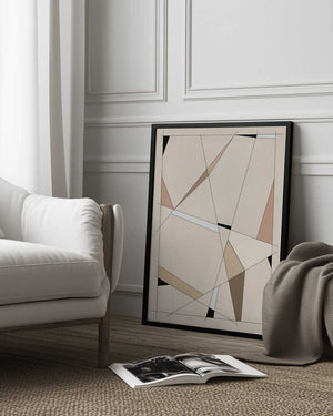 Tablou înramat „Geometric Beige Art” de Elena Ristova