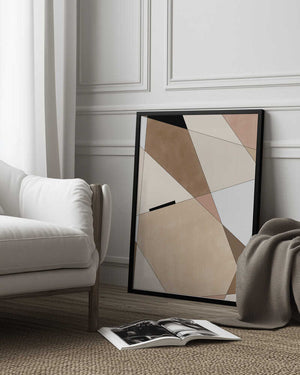 Tablou înramat „Geometric Beige art” de Elena Ristova
