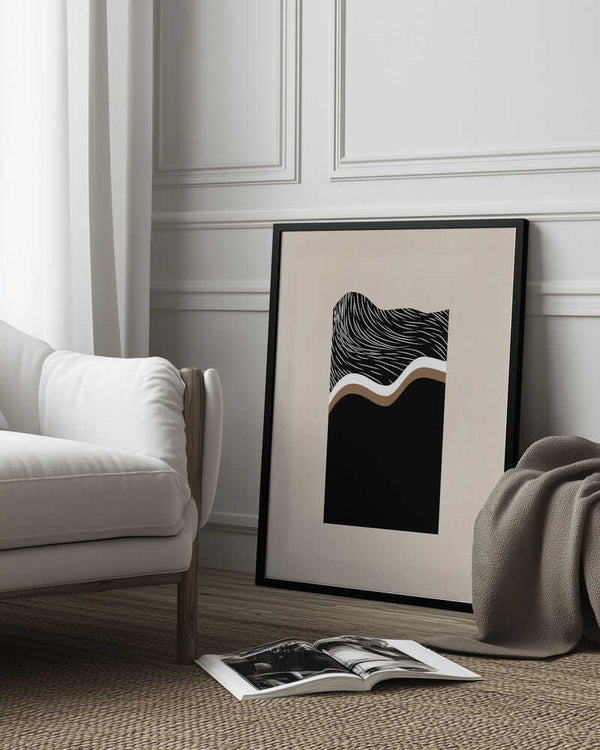 Tablou înramat „Monochrome Waves” de Elena Ristova