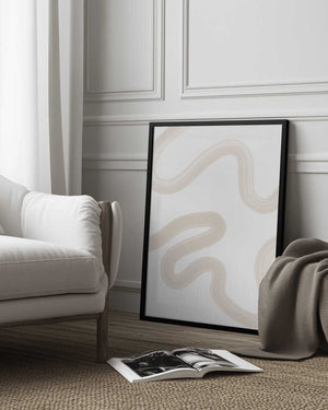 Tablou înramat „Beige Brush Stroke Poster” de Elena Ristova