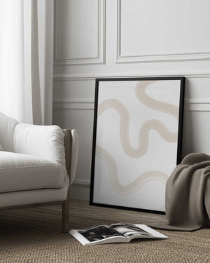 Tablou înramat „Beige Brush Stroke Poster” de Elena Ristova