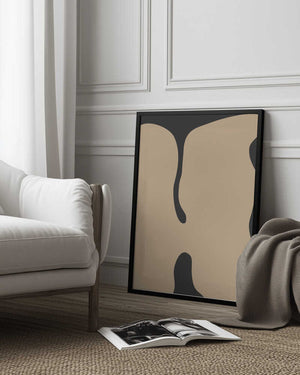 Tablou înramat „Graphic Beige Shapes Art” de Elena Ristova