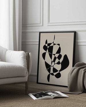 Tablou înramat „Abstract Black Shapes” de Elena Ristova