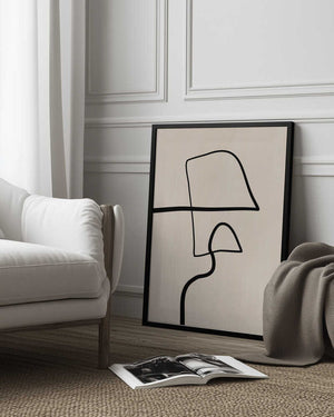 Tablou înramat „Single Black Line Artwork” de Elena Ristova