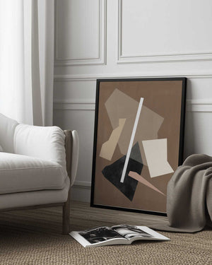 Tablou înramat „Brown Paper Cuts Painting” de Elena Ristova