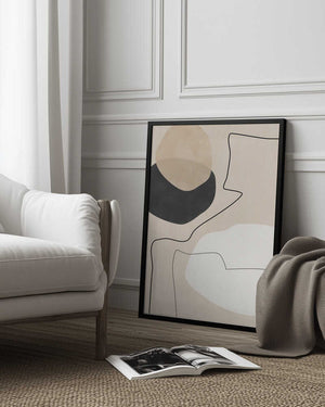 Tablou înramat „Organic Shapes &amp; Lines Painting” de Elena Ristova