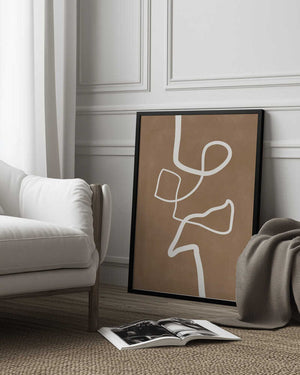 Tablou înramat „White Single Line Artwork” de Elena Ristova