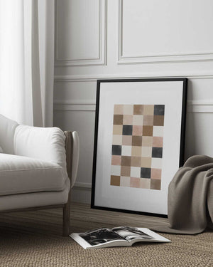 Tablou înramat „Geometric Pattern of Muted Earthy Tones” de Elena Ristova
