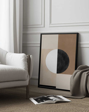 Tablou înramat „Geometric Shapes with a Central Circle” de Elena Ristova