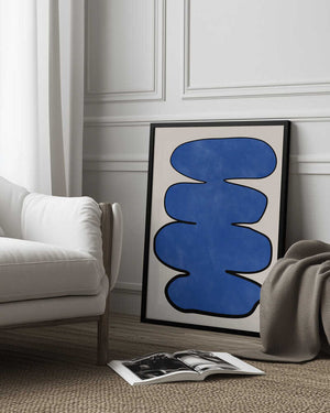 Tablou înramat „Blue Enigma Shape” de Elena Ristova