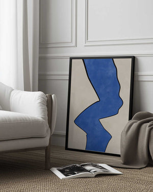 Tablou înramat „Bold Blue Contour” de Elena Ristova