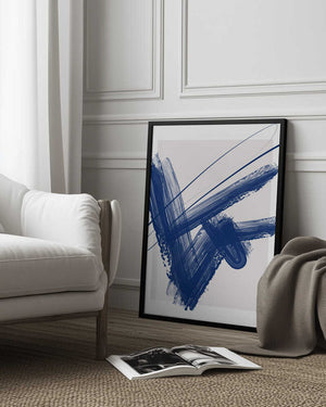 Tablou înramat „ Bold Blue Brushstrokes” de Elena Ristova