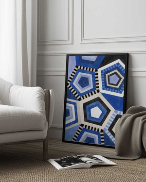 Tablou înramat „Geometric Pattern With Hexagonal Shape” de Elena Ristova