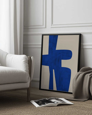 Tablou înramat „Blue Harmony Shape” de Elena Ristova