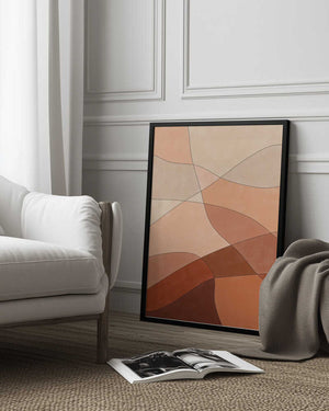 Tablou înramat „Flowing Lines And Warm Earth Tones” de Elena Ristova