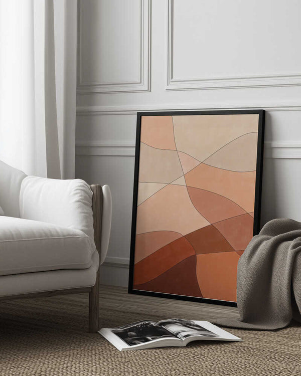 Tablou înramat „Flowing Lines And Warm Earth Tones” de Elena Ristova