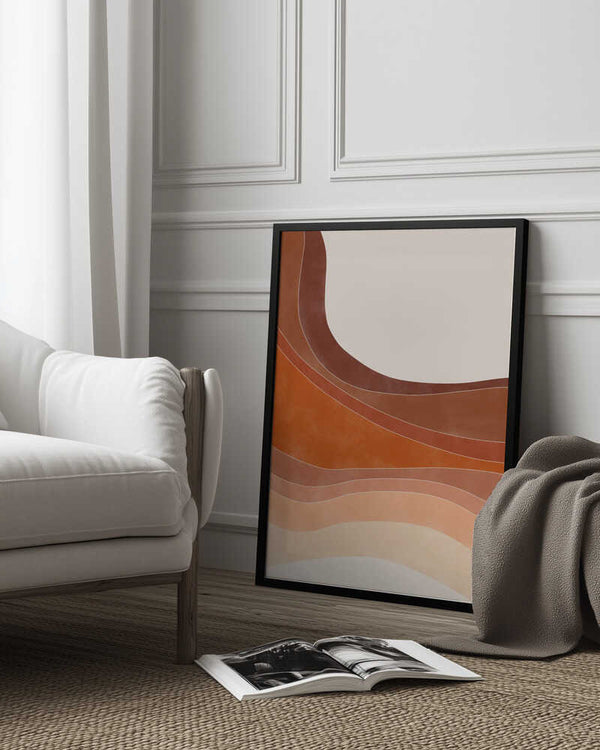 Tablou înramat „Layered Bands In Earthy Tones” de Elena Ristova