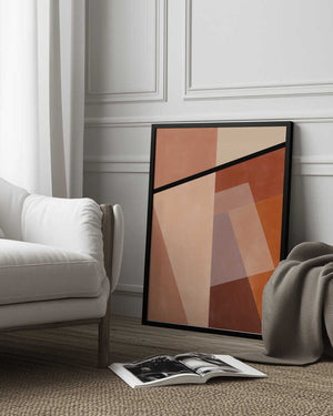 Tablou înramat „Geometric Shapes And Warm Earth Tones” de Elena Ristova