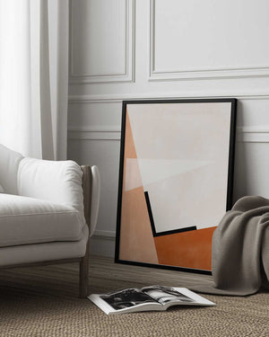 Tablou înramat „Abstract Geometric Art With Muted Tones” de Elena Ristova