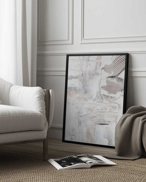 Tablou înramat „Textured Brushstrokes and Layered Neutral Tones” de uplusmestudio