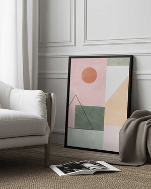 Tablou înramat „Pastel Tones With Minimalist Shapes” de Elena Ristova