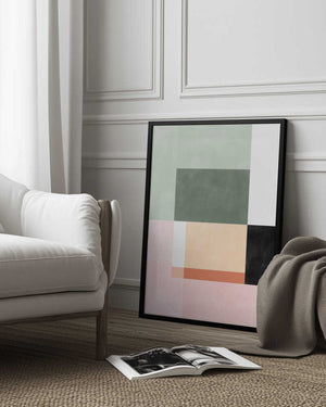 Tablou înramat „Abstract Composition With Geometric Shapes” de Elena Ristova