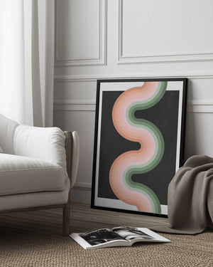 Tablou înramat „Wavy Pattern With Layered Pastel Tones” de Elena Ristova