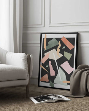 Tablou înramat „Geometric Shapes And Pastel Colors” de Elena Ristova