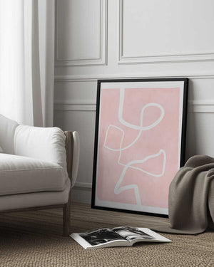 Tablou înramat „Blush Flow Lines” de Elena Ristova