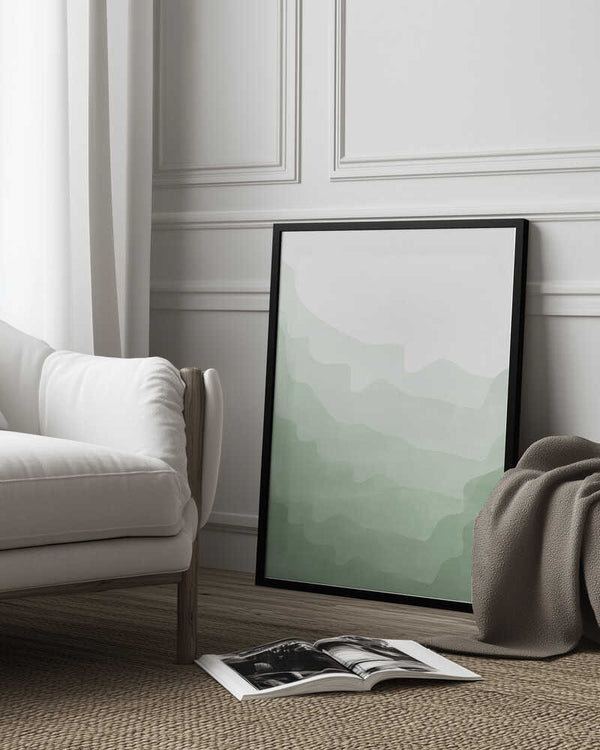 Tablou înramat „Emerald Wave Scape” de Elena Ristova