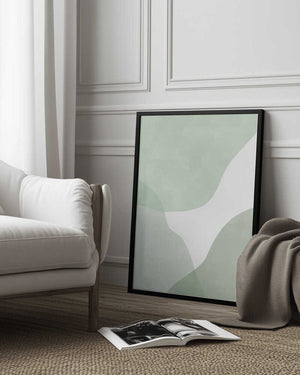 Tablou înramat „Soft Green Waves” de Elena Ristova