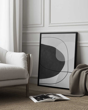 Tablou înramat „Monochrome Flow” de Elena Ristova