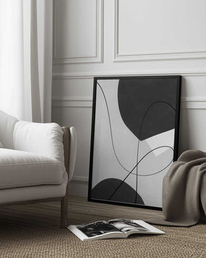 Tablou înramat „Monochrome Flow” de Elena Ristova
