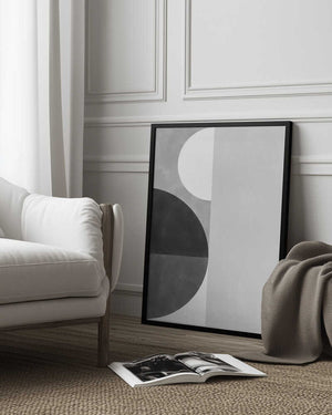 Tablou înramat „Geometric Shapes With A Monochromatic alette” de Elena Ristova